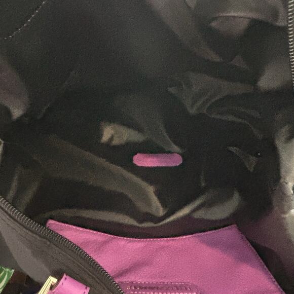 Rebecca Minkoff Womens Bag Purple Black Nylon Travel Tote with Studs New - Picture 11 of 13